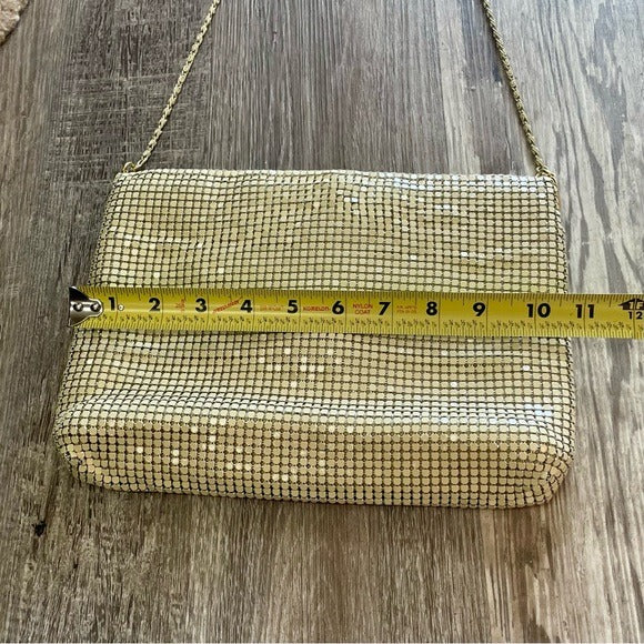 Vintage Chain-Mail Mesh Handbag + Gold Brooch Detail