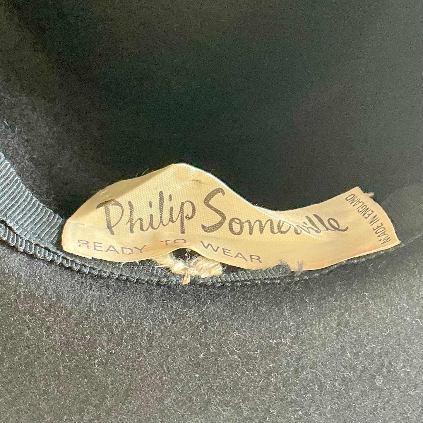 Vintage Phillip Somerville Black Wool Felt Hat