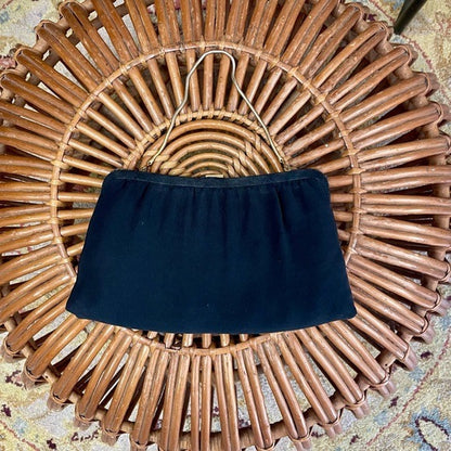Vintage 1950s Black Fabric Bag + Change Purse Set