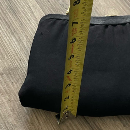 Vintage 1950s Black Fabric Bag + Change Purse Set