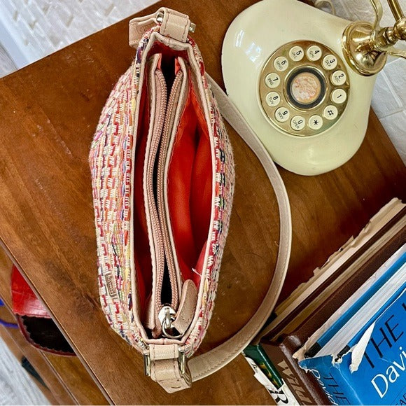 Vintage 90s Y2K Liz Claiborne Rainbow Woven Mini Bag