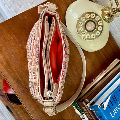 Vintage 90s Y2K Liz Claiborne Rainbow Woven Mini Bag