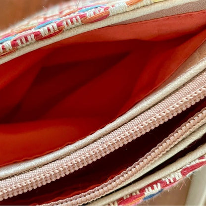 Vintage 90s Y2K Liz Claiborne Rainbow Woven Mini Bag