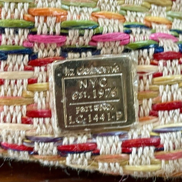 Vintage 90s Y2K Liz Claiborne Rainbow Woven Mini Bag