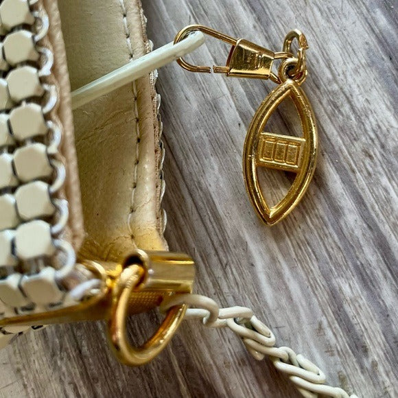 Vintage Chain-Mail Mesh Handbag + Gold Brooch Detail
