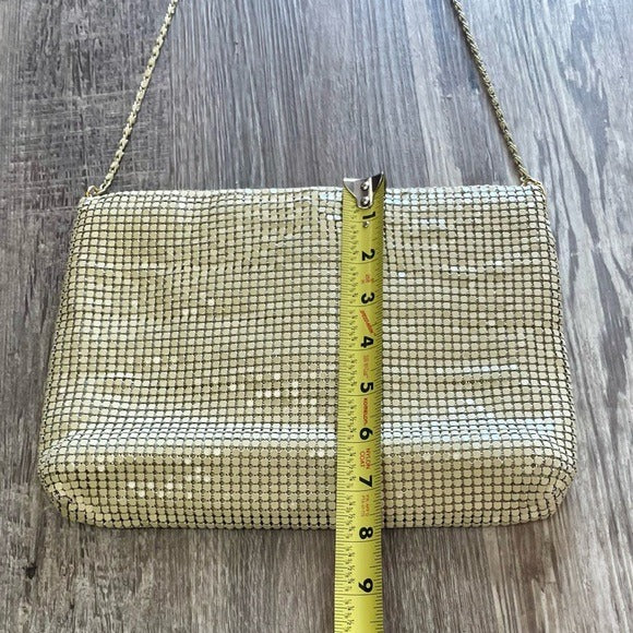 Vintage Chain-Mail Mesh Handbag + Gold Brooch Detail