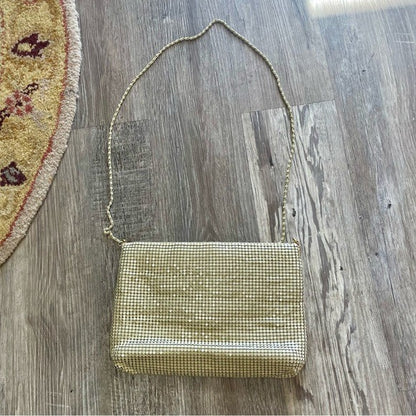 Vintage Chain-Mail Mesh Handbag + Gold Brooch Detail