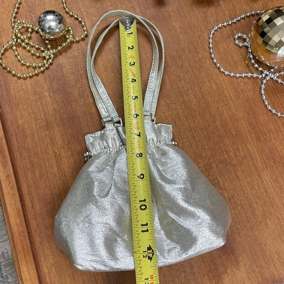 Vintage Metallic Fabric Pouch Bag