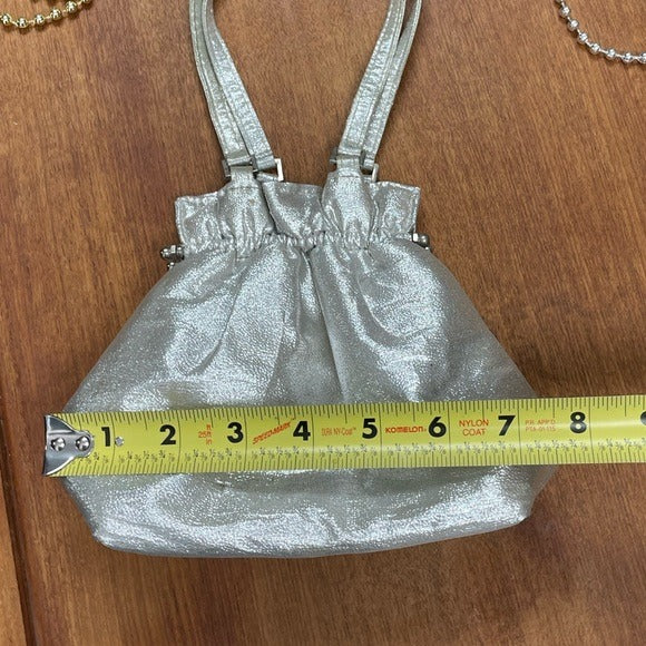 Vintage Metallic Fabric Pouch Bag