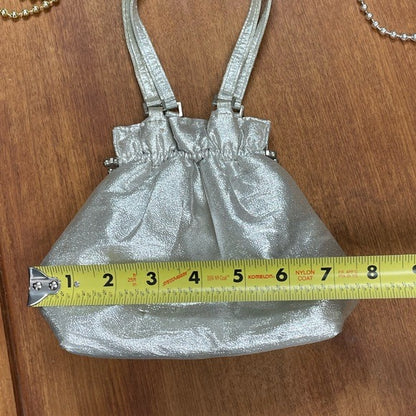 Vintage Metallic Fabric Pouch Bag