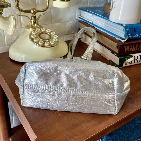 Vintage Metallic Fabric Pouch Bag