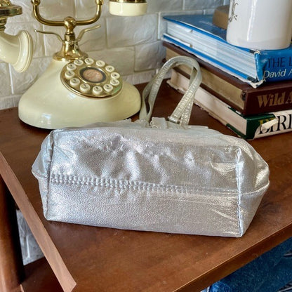 Vintage Metallic Fabric Pouch Bag