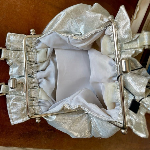 Vintage Metallic Fabric Pouch Bag