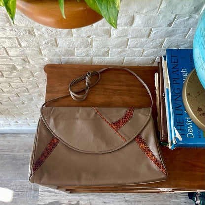 Vintage 1980s Italian Leather Crossbody Bag