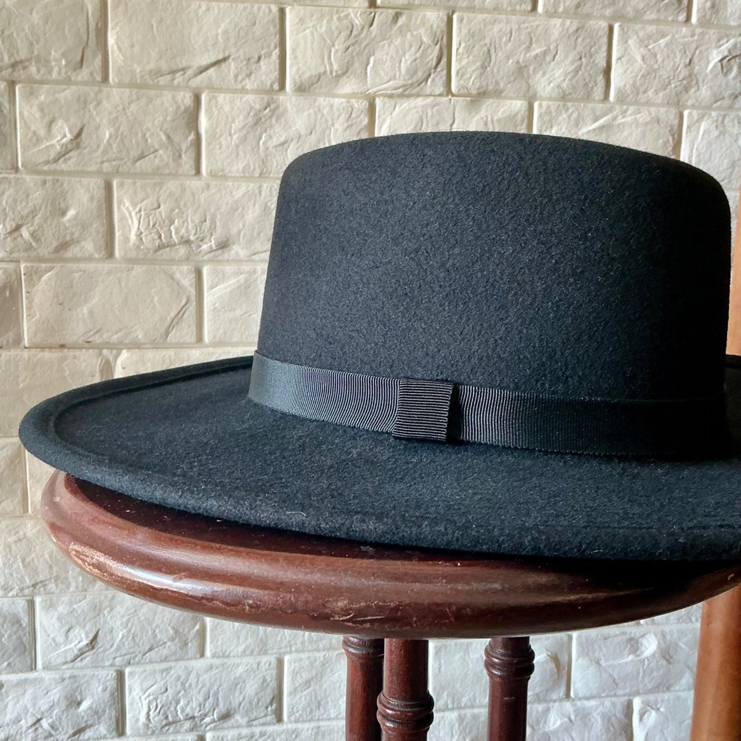 Vintage Phillip Somerville Black Wool Felt Hat