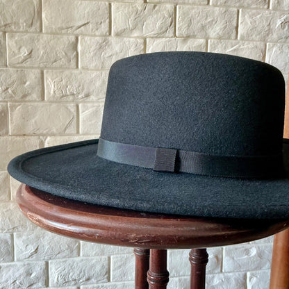Vintage Phillip Somerville Black Wool Felt Hat