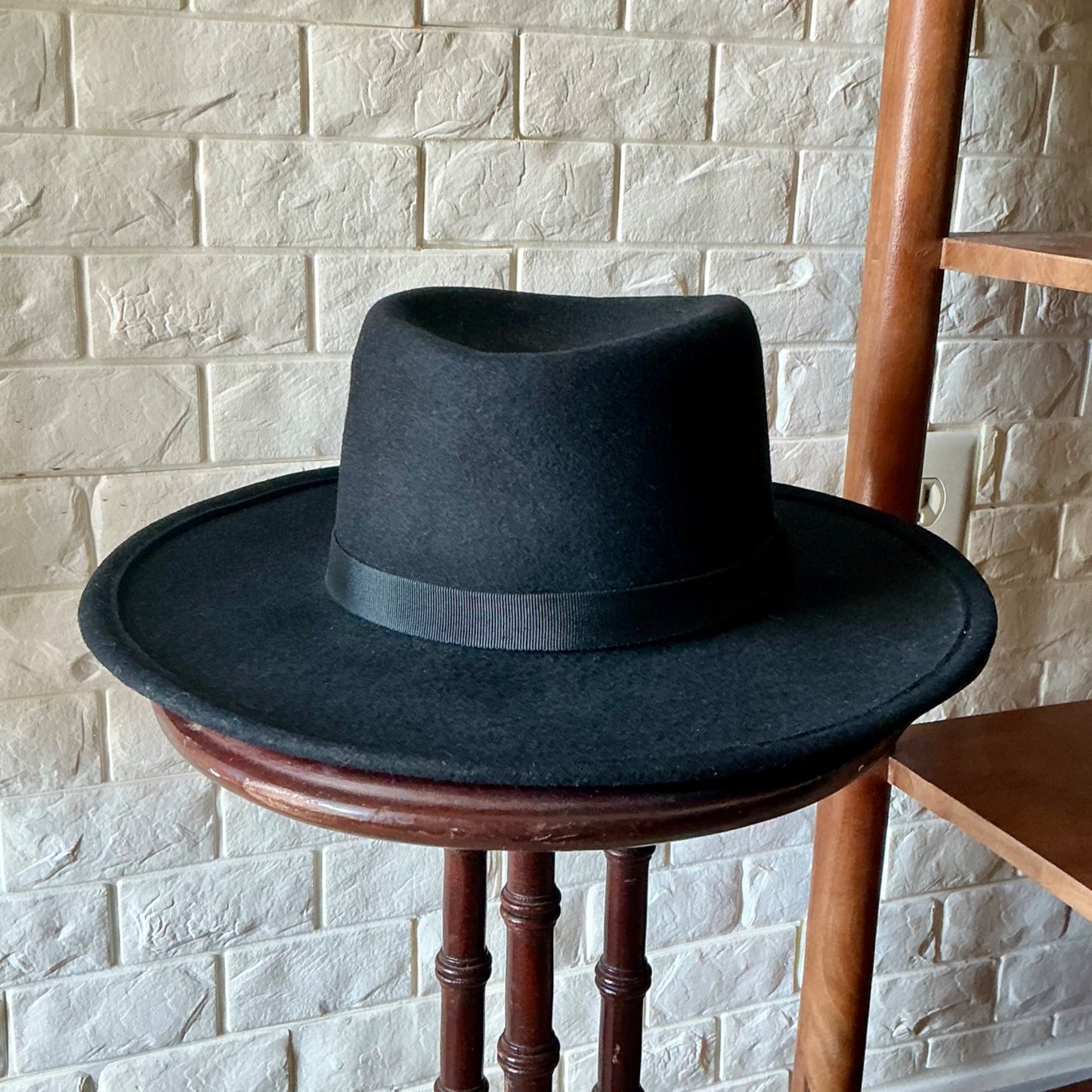 Vintage Phillip Somerville Black Wool Felt Hat