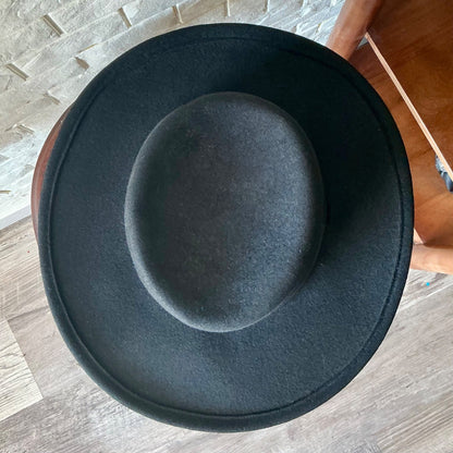 Vintage Phillip Somerville Black Wool Felt Hat