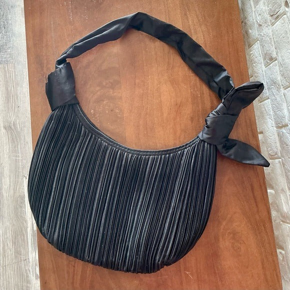 Vintage La Regale Elegant Pleated Fabric Hobo Bag