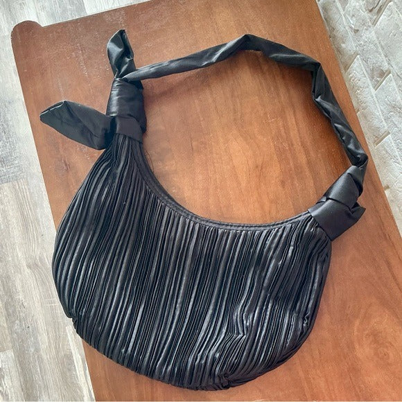 Vintage La Regale Elegant Pleated Fabric Hobo Bag