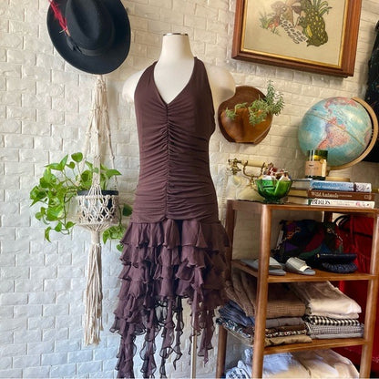 Vintage Y2K BCBG MAXAZRIA Asymmetrical Chiffon Dress