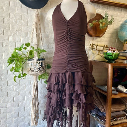 Vintage Y2K BCBG MAXAZRIA Asymmetrical Chiffon Dress
