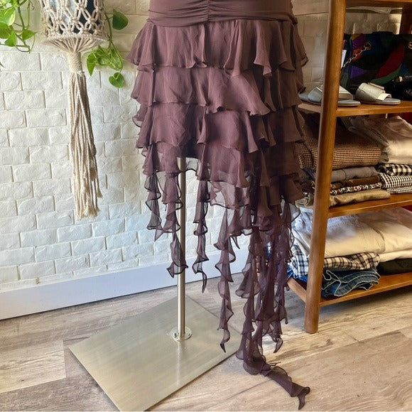 Vintage Y2K BCBG MAXAZRIA Asymmetrical Chiffon Dress