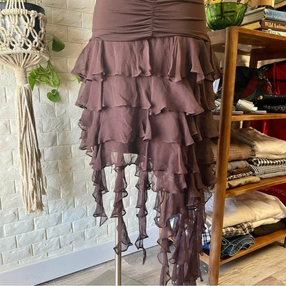 Vintage Y2K BCBG MAXAZRIA Asymmetrical Chiffon Dress