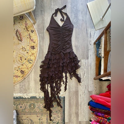 Vintage Y2K BCBG MAXAZRIA Asymmetrical Chiffon Dress