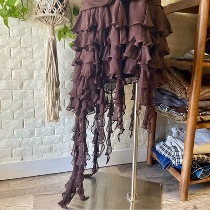 Vintage Y2K BCBG MAXAZRIA Asymmetrical Chiffon Dress