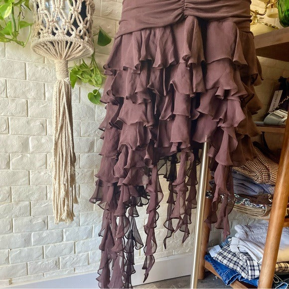 Vintage Y2K BCBG MAXAZRIA Asymmetrical Chiffon Dress