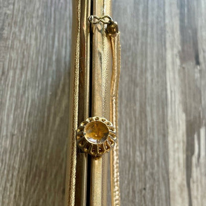 Vintage Gold Foil Metallic Snap Lock Mini Bag Purse