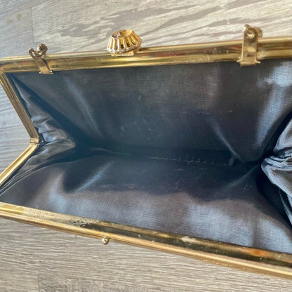 Vintage Gold Foil Metallic Snap Lock Mini Bag Purse