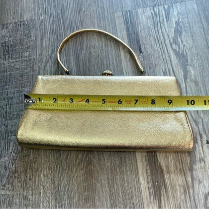 Vintage Gold Foil Metallic Snap Lock Mini Bag Purse