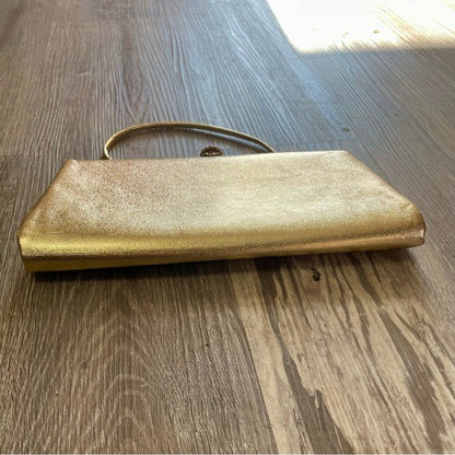 Vintage Gold Foil Metallic Snap Lock Mini Bag Purse
