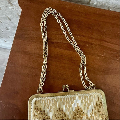 Vintage Hand Beaded Gold Ombré Formal Bag