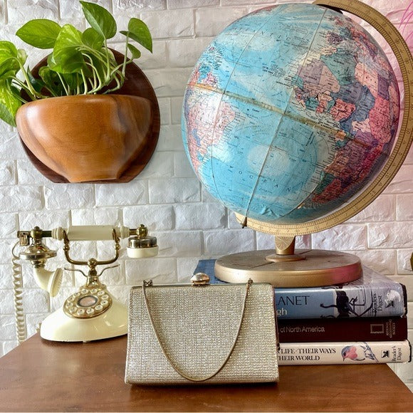 Vintage 1950s Lamè Fabric Clutch Bag