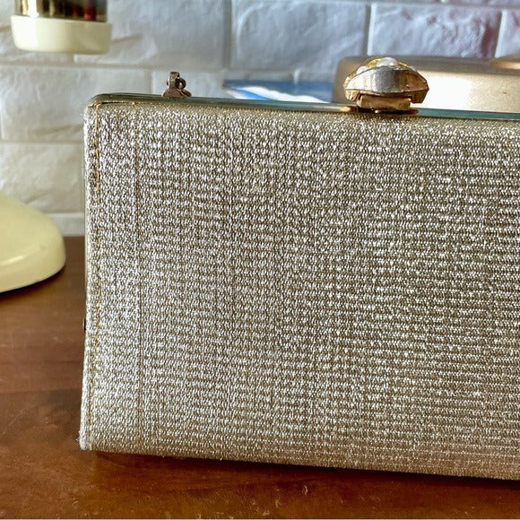 Vintage 1950s Lamè Fabric Clutch Bag