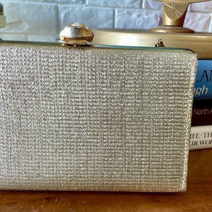 Vintage 1950s Lamè Fabric Clutch Bag