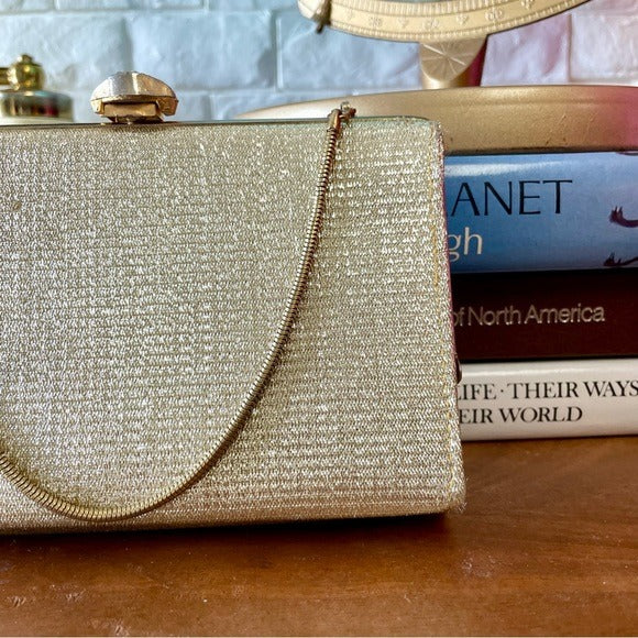 Vintage 1950s Lamè Fabric Clutch Bag