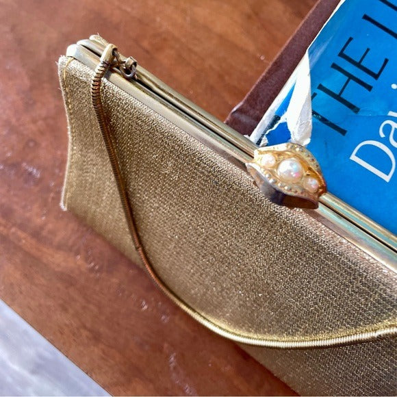 Vintage 1950s Lamè Fabric Clutch Bag