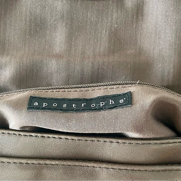 Vintage 90s Y2K apostrophe Pleated Leather Bag