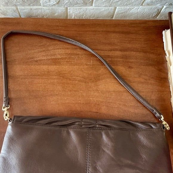 Vintage 90s Y2K apostrophe Pleated Leather Bag