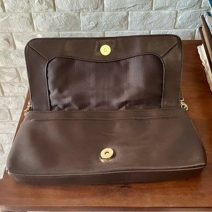 Vintage 90s Y2K apostrophe Pleated Leather Bag