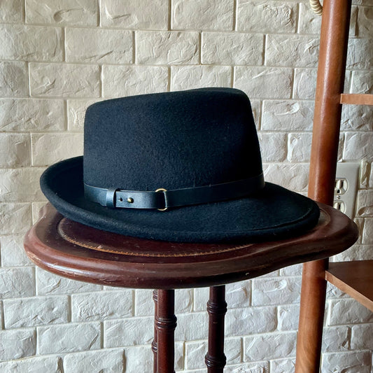 Eric Javits New York Black Wool Felt Hat Fedora