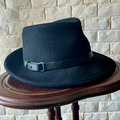 Eric Javits New York Black Wool Felt Hat Fedora