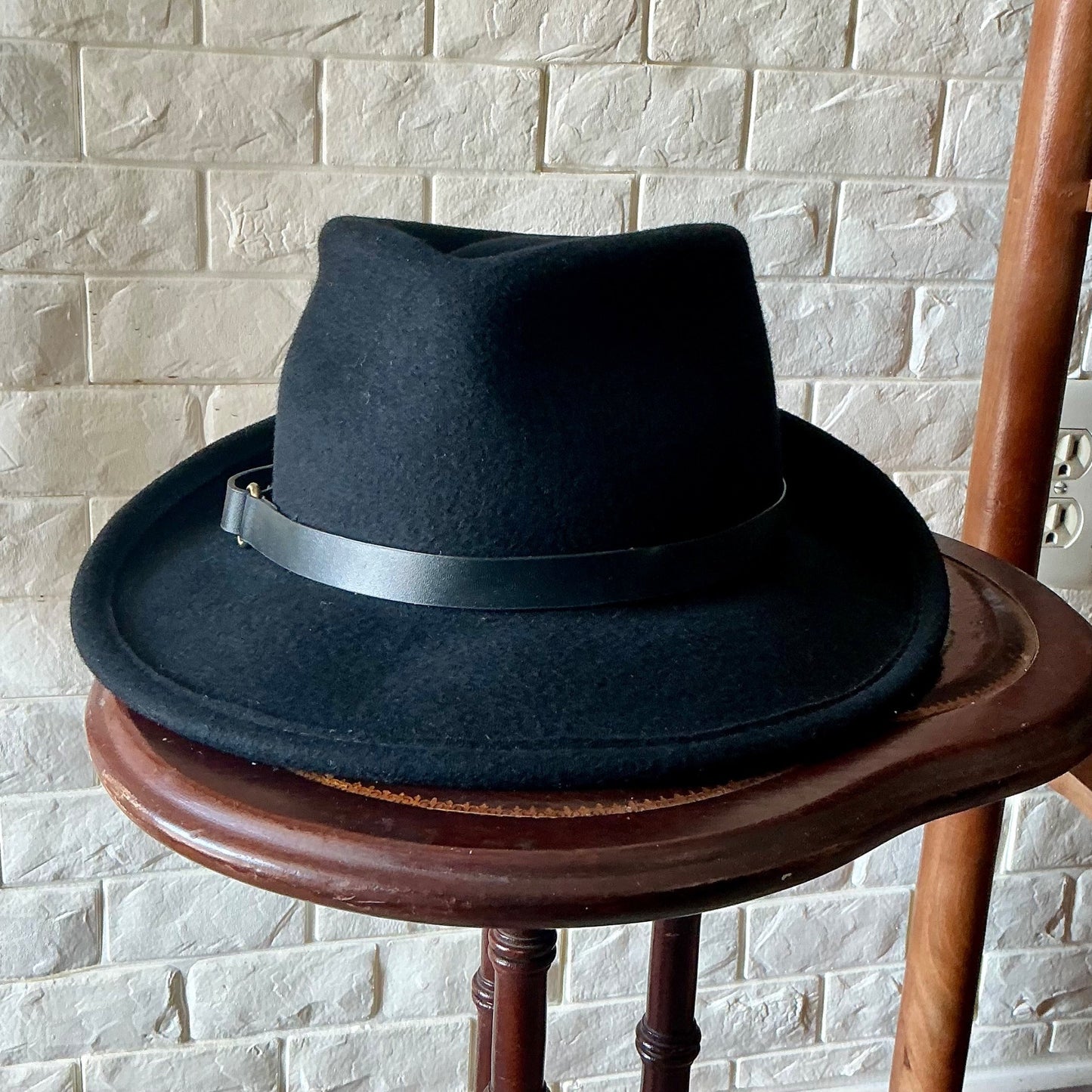 Eric Javits New York Black Wool Felt Hat Fedora