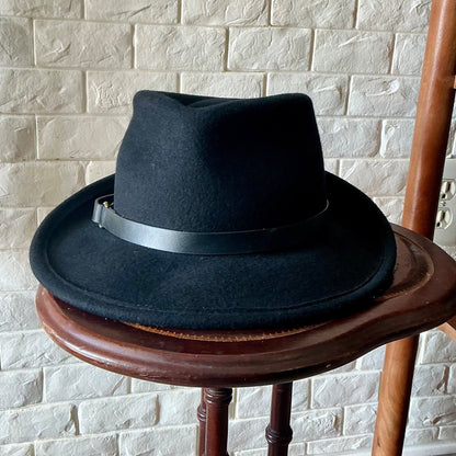 Eric Javits New York Black Wool Felt Hat Fedora