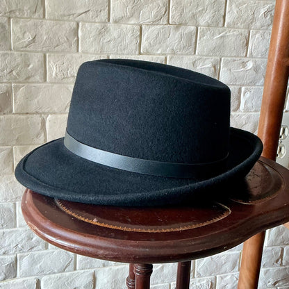 Eric Javits New York Black Wool Felt Hat Fedora