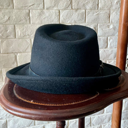 Eric Javits New York Black Wool Felt Hat Fedora